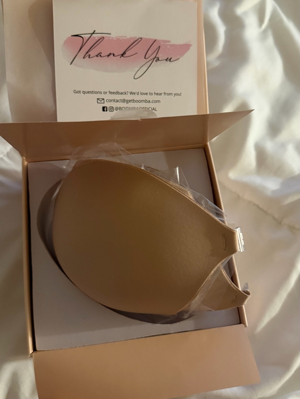 Boomba Self-Adhesive Nude Bra Inserts - Invisible Lift Pads in nude